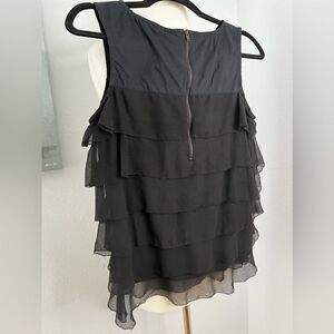 NWT Kas Designs raw hem ruffle top size small
